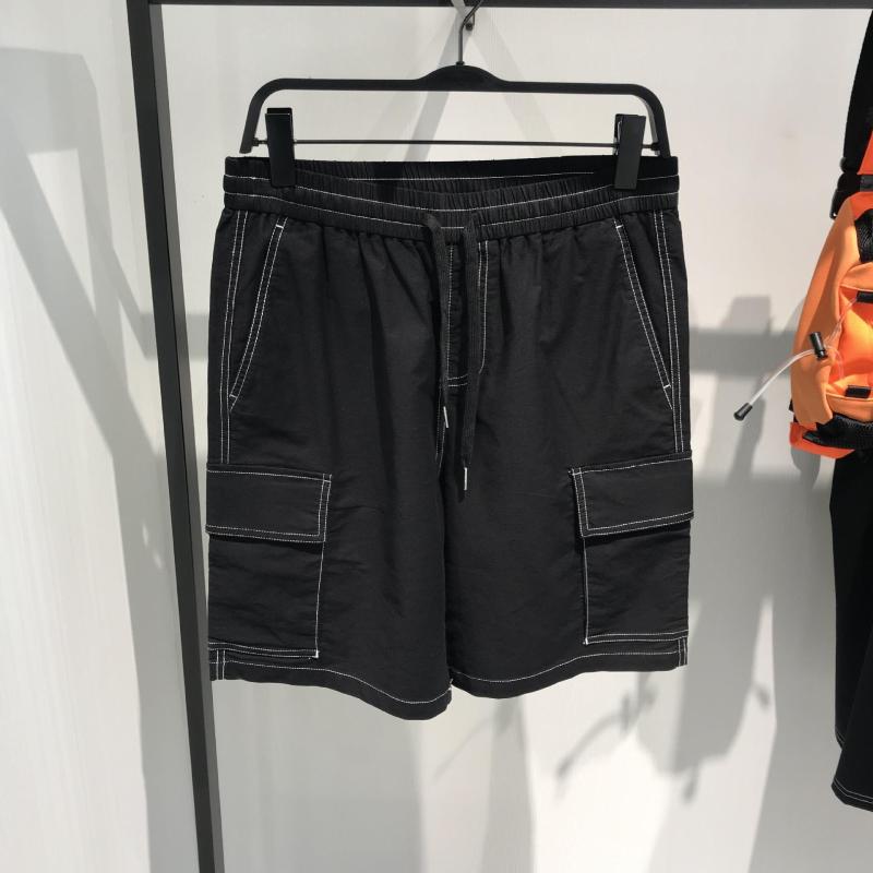 パンツ メンズ 男性用 ショートパンツ カーゴパンツ ハーフパンツ 綿 無地 ブラック ポケット付き カジュアル 春夏
