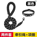 犬用 リード ロープ 首輪 テディ ゴールデンレトリバー ペット 大 中小型 ドッグ アウトドア お出かけ用 カジュアル ブラック