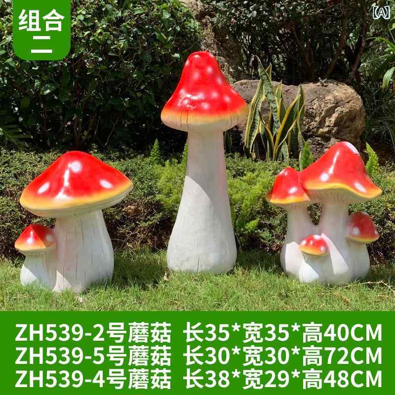 大きな キノコの 装飾 品の シミュレーション 屋外の 庭の 中庭の 芝生の マイクロ 風景 植物の グラス ファイバー 彫刻 アート
