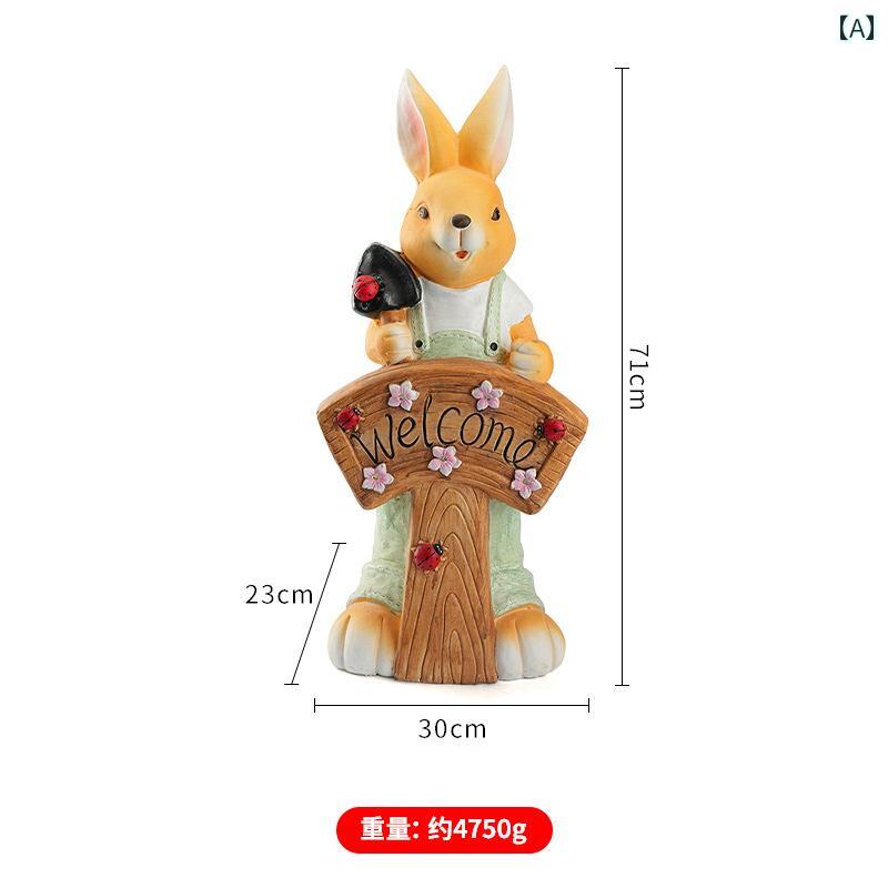 Ornaments - 大きな ソーラー ウサギの ウェルカム サイン 幼稚園の オーナメント バルコニーガーデン 中庭の レイアウト 造園 装飾オシャレ
