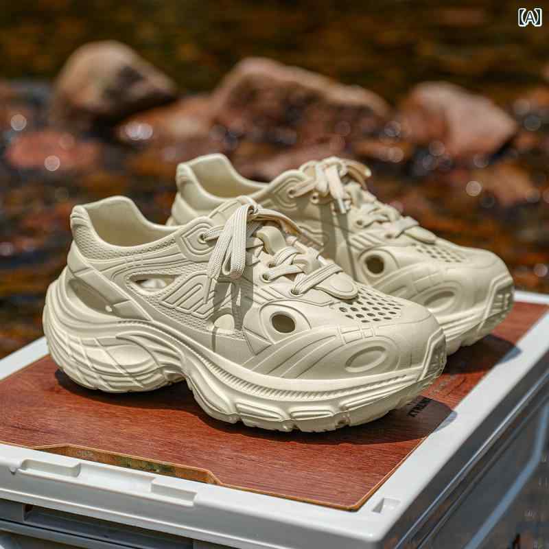 男性用 釣り 穴 シューズ 夏 屋外 履き 防臭 滑り止め 運転 アウトドア ビーチ 渓流 トレッキング 女性..