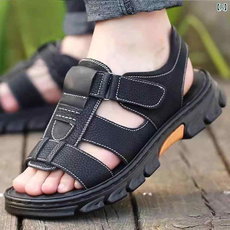 サンダル メンズアウターウェア 厚底 耐摩耗性な 滑り止め 防水 ビーチ シューズ 運転 通勤 カジュアル..
