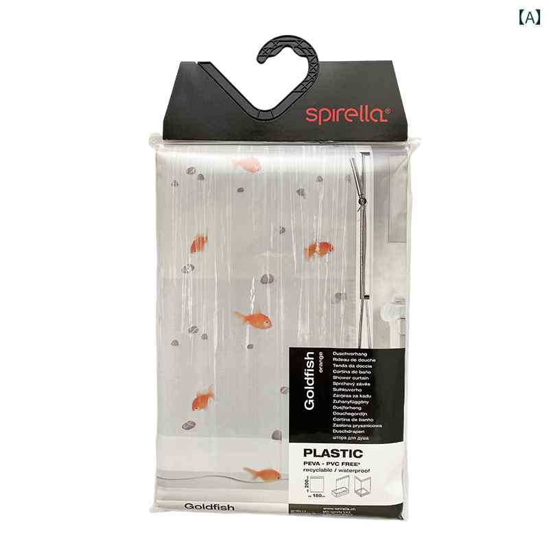 シャワー カーテン 浴室 トイレ バス ルーム 防水 厚手 PEVA 間仕切り 金魚 遊び 石.シンプルスタイル.カラフルカラーオシャレ