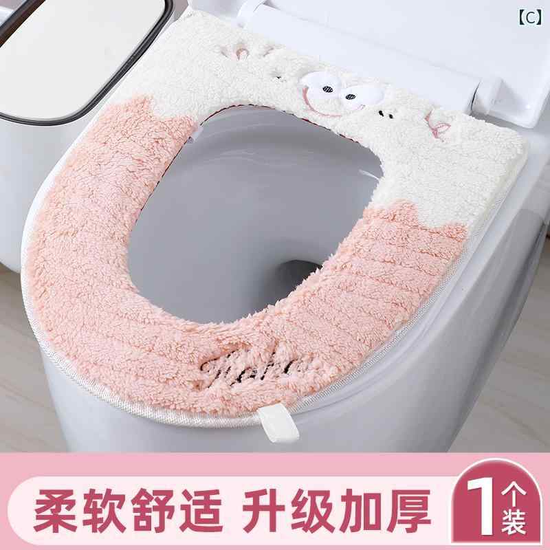 トイレ シート クッション 家庭用 粘着 式新 カバー オール シーズン 厚手 秋冬用 ...