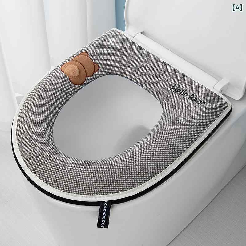 2025 春 リネン 拡大 便座 クッション 大きい 直径大 オール シーズン 軽量 豪華.カラフルカラーオシャ..