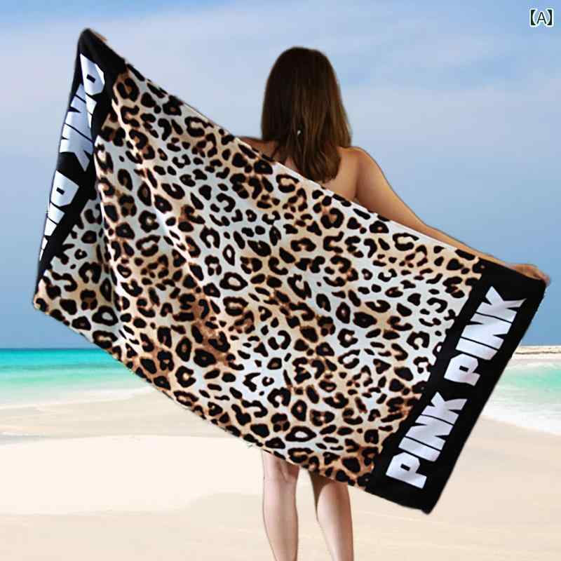 綿 ベルベット プリント ヒョウ 柄 バス タオル メンズ レディースの 入浴 水泳 旅行 ビーチ 吸収性と 速乾性.シンプルスタイル