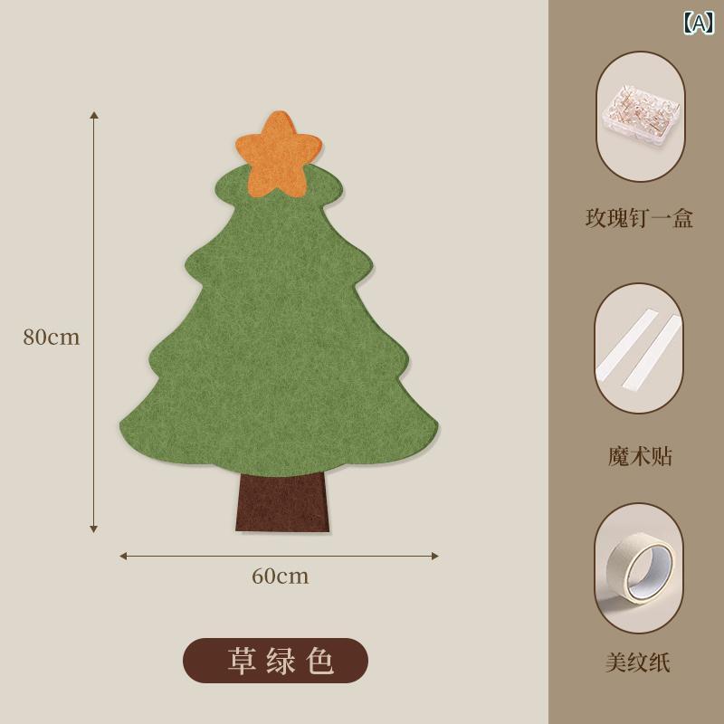 クリスマス ツリー ウール フェルト 壁 ステッカー 写真 ボード 背景 コルク ディスプレイ 装飾 おしゃ..