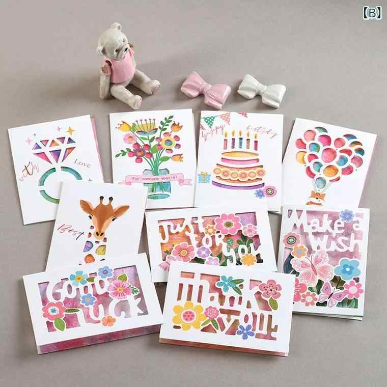 LINEAR shopの韓国 おしゃれで かわいい の 子供の 日の 誕生日の 招待 状の 祝福の グリーティングカード シンプルありがとう 手書きの 小さめ カード 紙｜アングル2