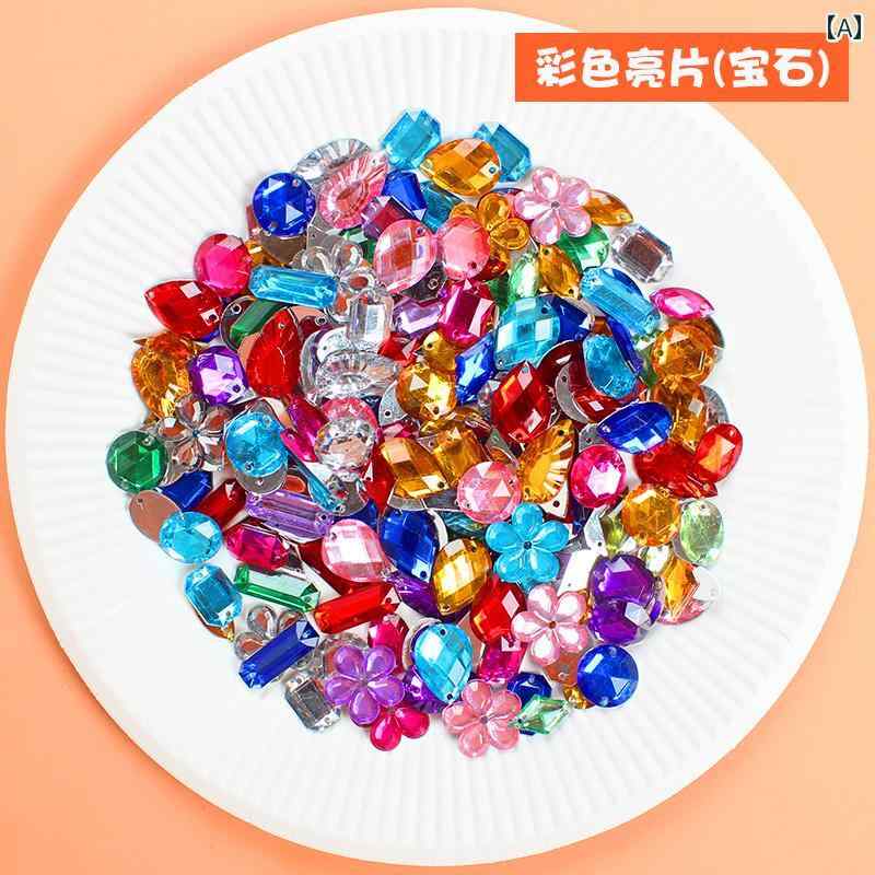 着色な 形状の ガラス DIY 手作り スパンコール アクセサリー ビーズ パール 材料.カラフルカラーオシャレ.シンプルスタイル