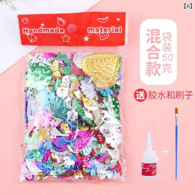 DIY 手作り スパンコール アクセサリー ビーズ パール 形状アクリル 材料.カラフルカラーオシャレ.シン..