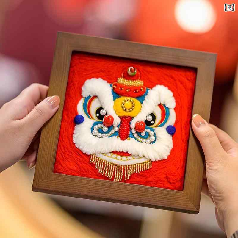 LINEAR shopの羊飼い クラスの ウール フェルト 手作り DIY 素材 パッケージ 虹の フォトフレーム 絵画 装飾 蛇の 年 ギフト.カラフルカラーオシャレ｜アングル2