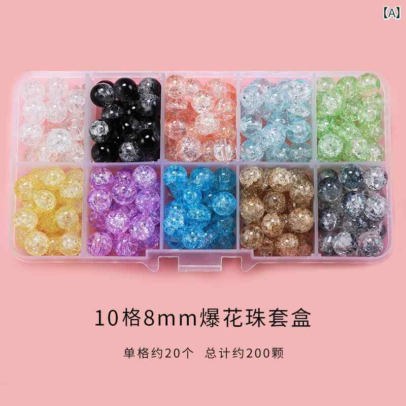 ガラスの 花の ビーズ 箱 ルース 材料 パッケージ 手作り DIY ビーズブレスレット ネックレス ジュエリーアクセサリー.シンプルスタイル