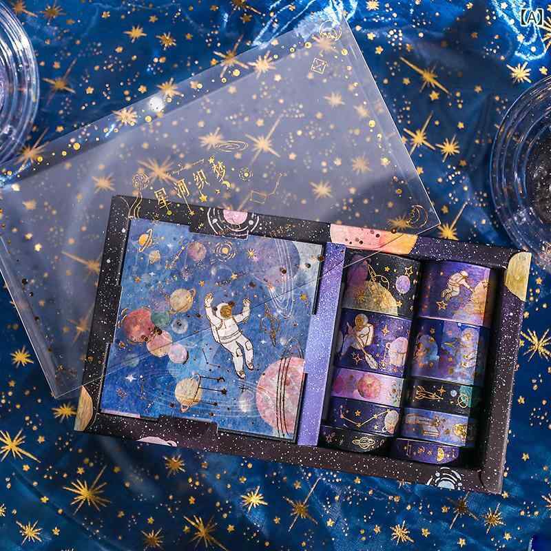 ギャラクシー ドリームウィーバー 宇宙 飛行 士と 紙 テープ クレーン ルネッサンス クラシック ゴールド スタンプ ハンドブック ステッカー かわいい DIY ツール 素材 セレブ イン クラスメート ガールフレンド 誕生日 ギフト