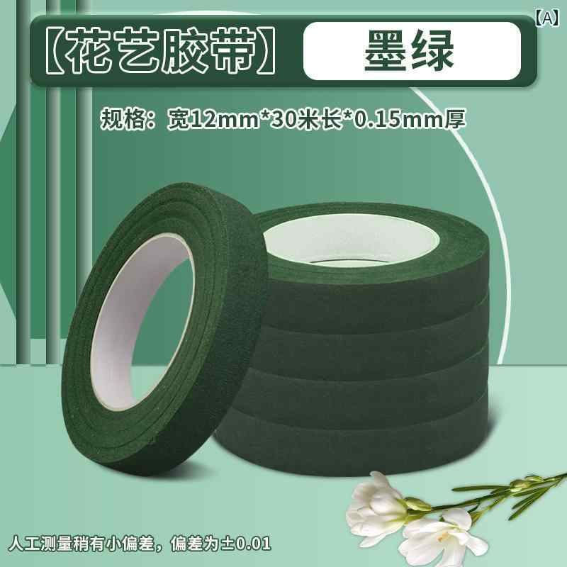 フラワー テープ ツイスト スティック グリーン ブラウン ブラウンカラー 透明 スクリーン 手作り DIY ..