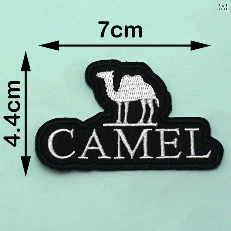 キャメル ロゴ バッジ 刺繍 アイロン パッチパッチ 服飾る 穴 パッチ 縫い 付け.カラフルカラーオシャレ.シンプルスタイル