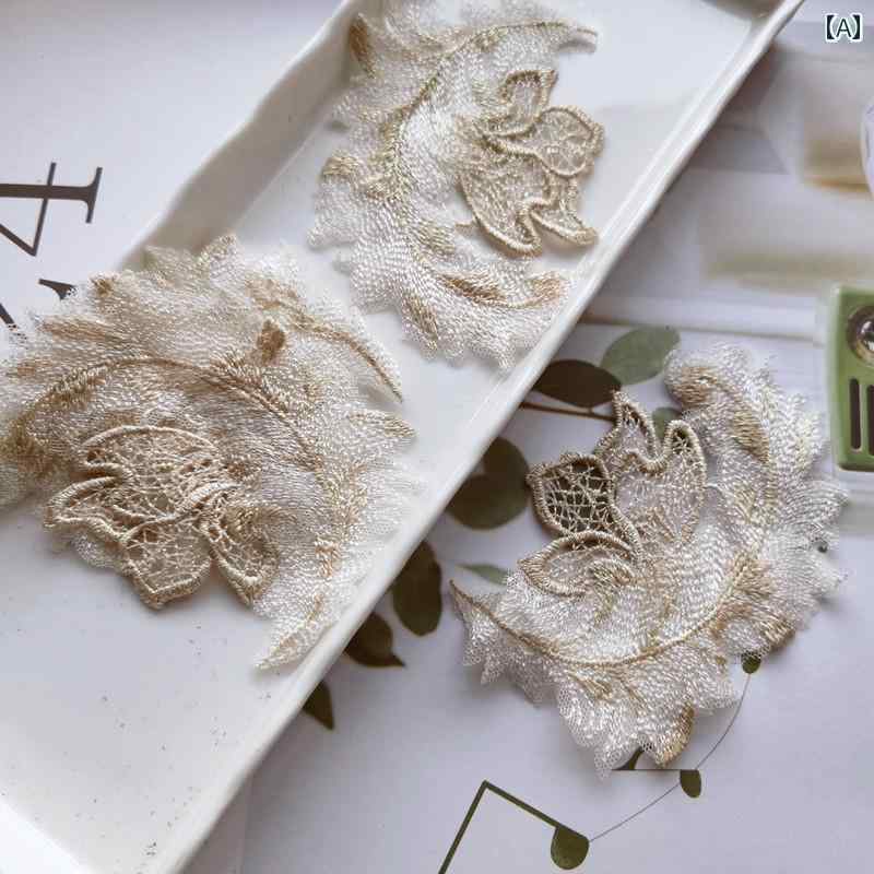 夏 薄手 服 セーターの 装飾. 羽の レース 刺繍 花の パッチ 2枚.カラフルカラー.オシャレシンプルスタ..