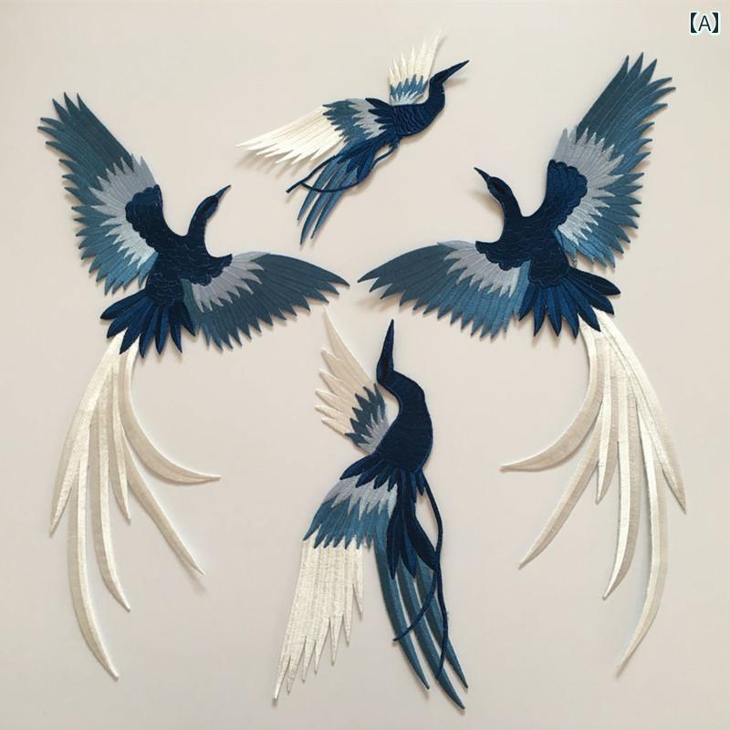 フェニックス 鳥 刺繍大きな 布 パッチ 穴 花 服の 装飾 接着 剤 アクセサリー 手作り DIY.カラフルカラーオシャレ