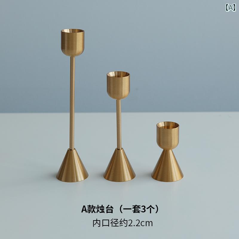 ロマンチックな アロマセラピー キャンドルホルダー ロングステム キャンドル ブランチ 真鍮 ゴールド ライト ディナー シンプル 組み合わせ