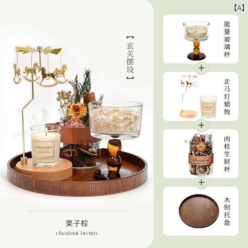 カルーセル ランタン アロマセラピー トレイ キャンドルホルダー 玄関 ホールの 装飾 レイアウト.シンプルスタイル.オシャレ