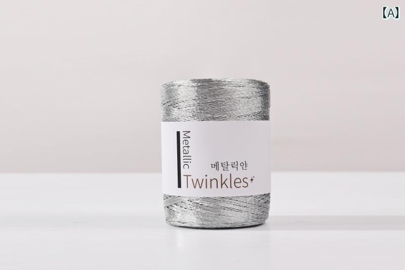 1ミリの芯線金銀ロープで手編みフックや贈り物の飾り付けにもできますシンプルスタイルオシャレ