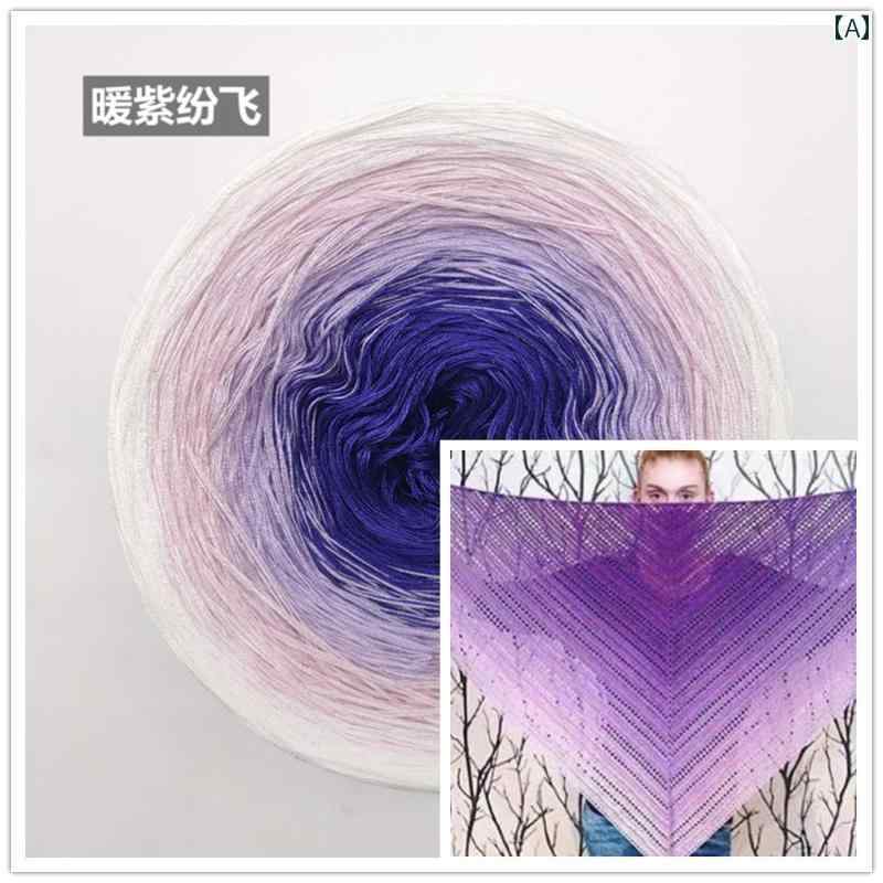 春夏 レース コットン フェアリー ライン レインボーケーキ グラデーション 手織り ウール ショール ニードル クロシェシンプルスタイル