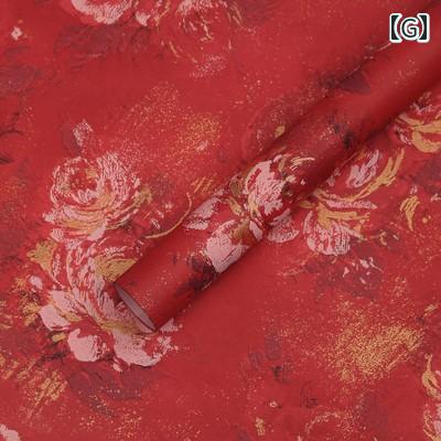 レトロ 油絵の 包装 紙 花の 夢の 裏庭の 豪華 プリント 素材.カラフルカラーオシ...