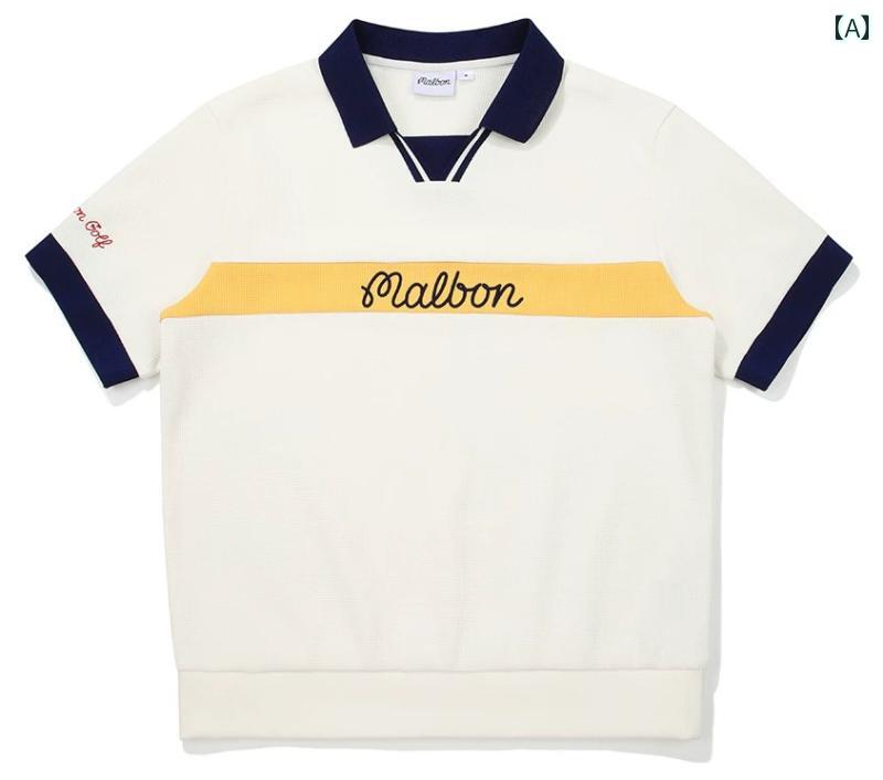 韓国 ゴルフ メンズ ポロシャツ スポーツ用 カジュアル 万能 半袖 トップス Tシャツ ショーツ ホワイト グリーン ボトムス