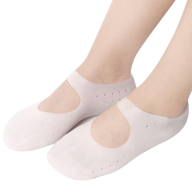 ソックス レディース メンズ キッズ シリコン製 かかとケア 保湿 通気性 美白 ハニカム構造 フットカバー 靴下 大 小 粘纤 春夏秋冬
