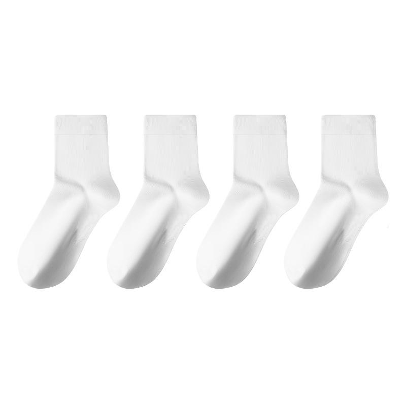 靴下 メンズ 男性用 ソックス コットン 混紡 無地 中筒 オールシーズン 普段使い カジュアル 200N 針 浅グレー ホワイト ブラック ネイビー ダークグレー