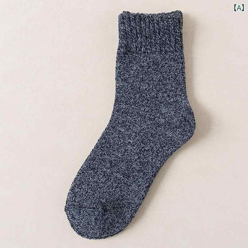靴下 男性用 秋冬 厚手 裏起毛 ミドル丈 ウ...の紹介画像2