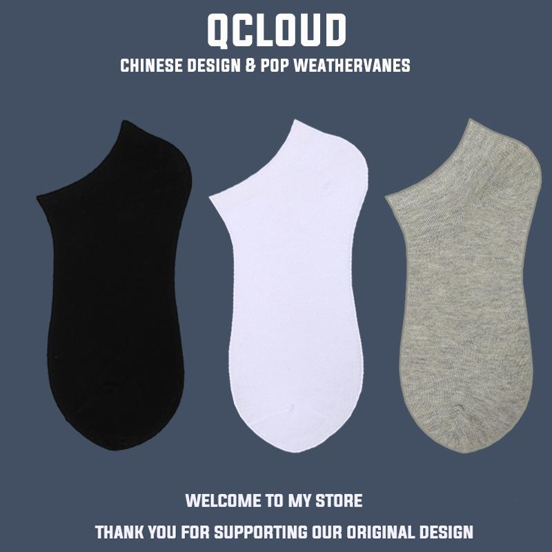 Short Socks - 靴下 メンズ 男性用 ショートソックス コットン 浅履き スニーカーソックス スポーツ 普段使い オールシーズン ブラック ホワイト グレー(x10)