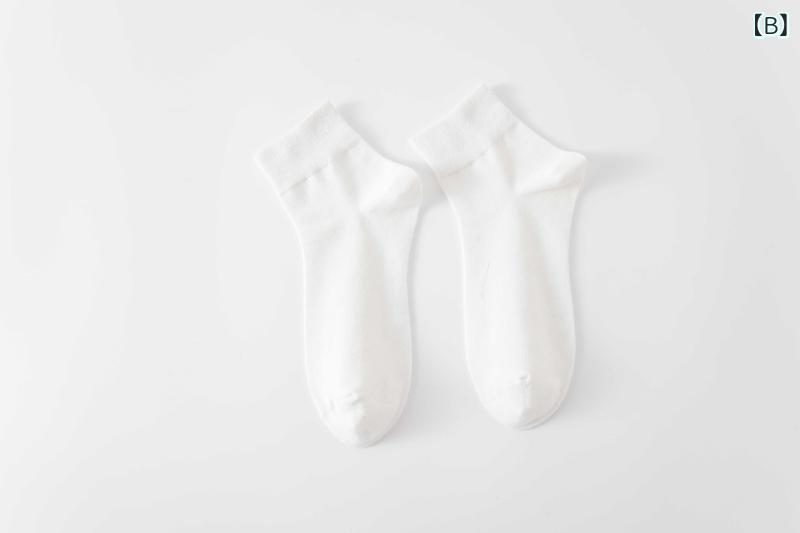 靴下 メンズ 男性用 ソックス 綿 無地 吸汗 通気性 薄手 コットン 快適 中筒 オー...