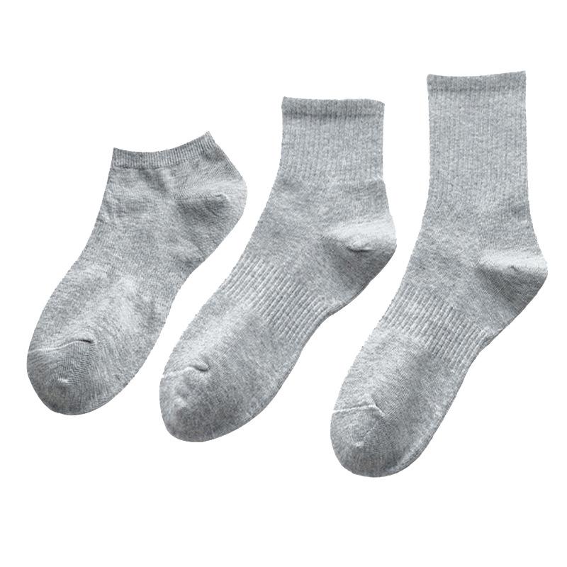 靴下 レディース メンズ 中筒 靴下 コットン混紡 無地 リブ編み カジュアル 普段使い 通学用 白 黒 グレー(x10)