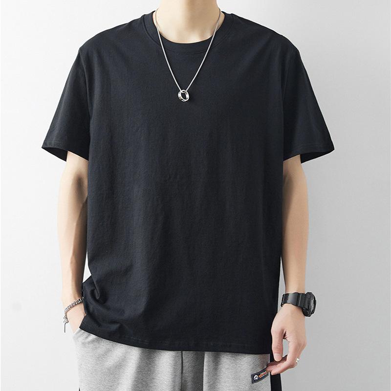 Tシャツ メンズ 男性用 半袖 無地 丸首 コットン 綿 トップス インナー 普段使い 薄手 スポーツ 運動着 ブラック 黒 ホワイト 白 M L X..