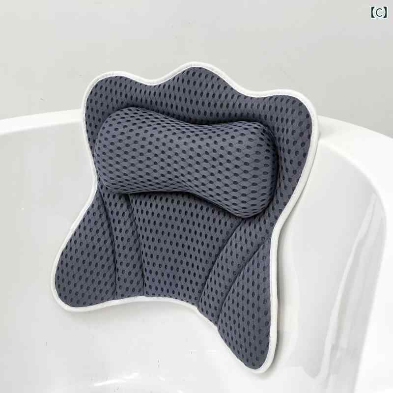 3D高弾性 バスタブ 枕 SPA バスピロー バス 健康 バック クッション ヘッド ピロー ネック まくら 立体 リラックス 浴室