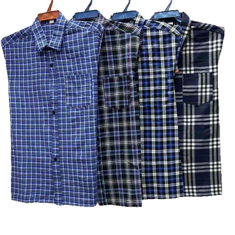 シャツ 男性用 コットン 格子柄 薄手 長袖 襟付き トップス 普段使い リラックス 高齢者 春夏(x10)