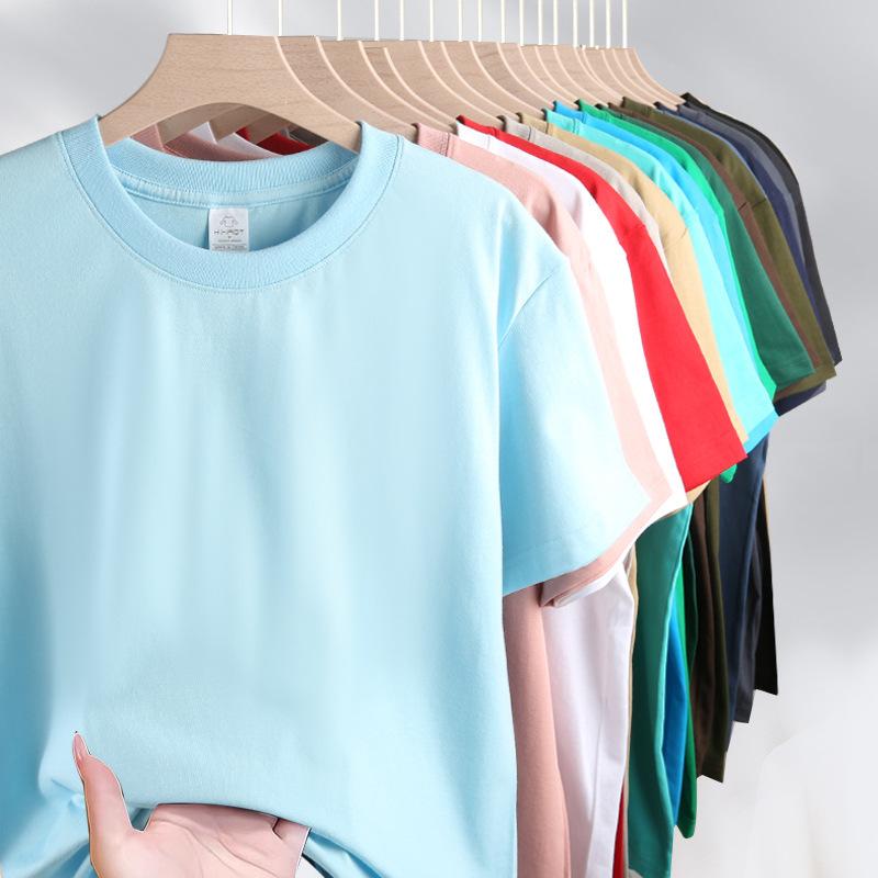 Tシャツ メンズ 男性用 トップス カットソー ヘビーウェイト コットン 綿 無地 ラウンドネック ドロップショルダー 半袖 スポーツ 普段使い カジュアル 春夏 秋冬 白 黒 グレー