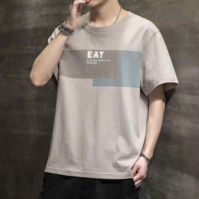 T-Shirts - Tシャツ メンズ 男性用 半袖 トップス ラウンドネック ポリエステル プリント ゆったり 薄手 カジュアル 春夏 コーヒー色 ライトグレー ホワイト ダークグレー ブルー ブラック M L XL 2XL 3XL