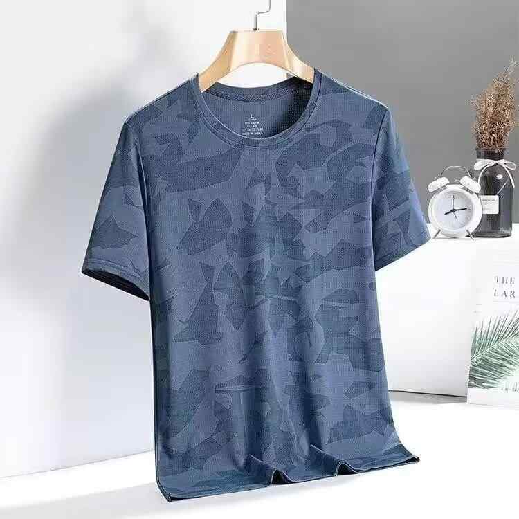 Other - Tシャツ メンズ 男性用 スポーツウェア 半袖 ポリエステル 接触冷感 吸湿速乾 トレーニング ランニング ジム 普段使い ルームウェア 黒 白 紺色 グレー