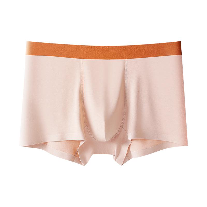 Men'S Underwear - メンズ 下着 トランクス モダール 無縫製 防臭 無地 中腰 速乾 通気 4色(白芷 焦糖 蜜合 田園褐) L XL XXL XXXL 男性用 春夏秋冬