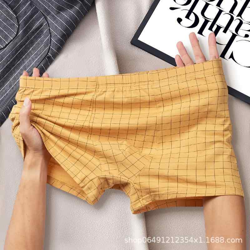 メンズ 大きいサイズ ボクサーパンツ 95%コットン 格子柄 ニット 中腰 スポーツ 速乾 通気 快適 インナー L XL 2XL 3XL 4XL 5XL 6XL 7XL 8XL 9XL 10XL グリーン オレンジ ブラック グレー ブルー(x2)