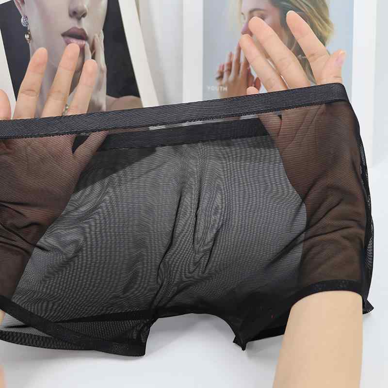 ボクサーパンツ メンズ 男性用 メッシュ 通気性 薄手 無地 ポリエステル 春夏 インナーウェア