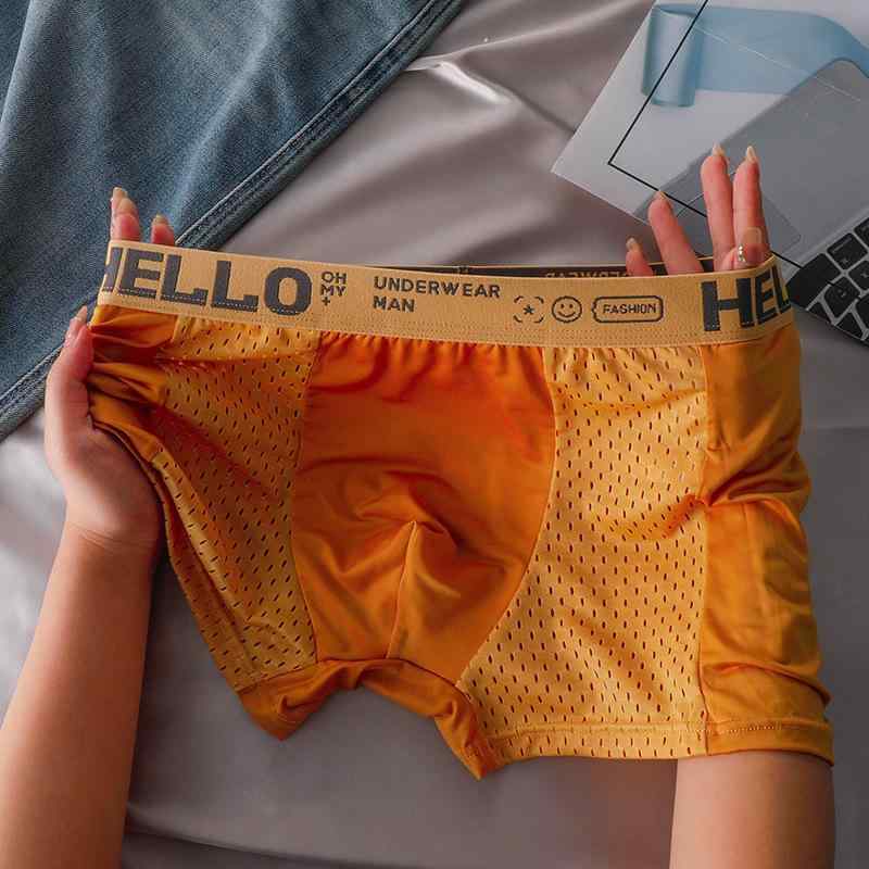 メンズ ボクサーパンツ 接触冷感 インナー 速乾 通気性 ポリエステル 平角 ローライズ スタンダードタ..