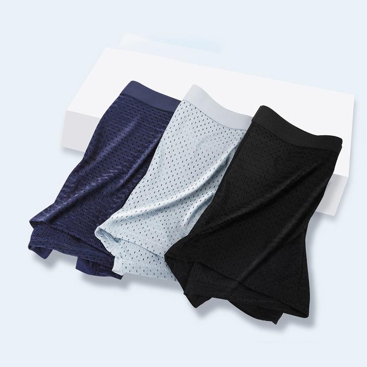 メンズ 下着 男性用 接触冷感 ボクサーパンツ 通気性 メッシュ 無地 薄手 大きいサイズ 伸縮性 ストレ..