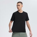 Tシャツ メンズ 男性用 夏物 スポーツウェア カジュアル 普段使い 運動着 接触冷感 吸湿速乾 ポリエステル 無地 半袖 丸首 黒 ブラック グレー グリーン...