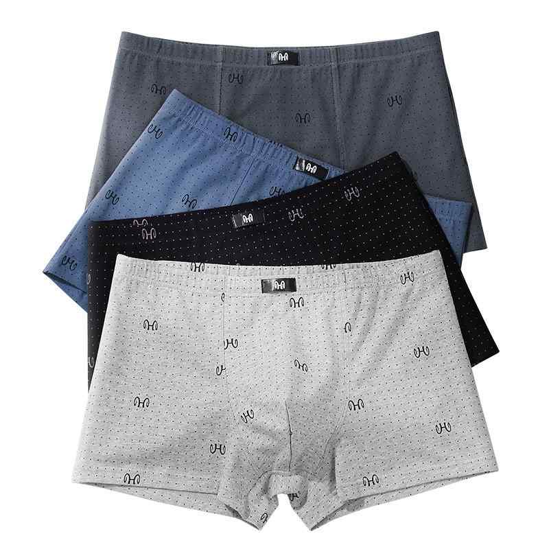 パンツ メンズ 男性用 下着 トランクス 中腰 コットン 通気性 大码 大きいサイズ 四角パンツ ボクサーパンツ 4枚セット ドット柄 シームレス 粘纤