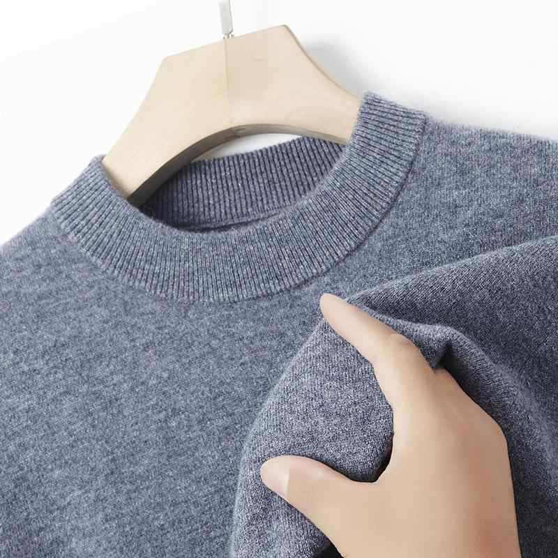 ニット・セーター メンズ 男性用 トップス プルオーバー 無地 通勤 普段使い 保温性 秋冬 辰灰 新鉄灰 ..