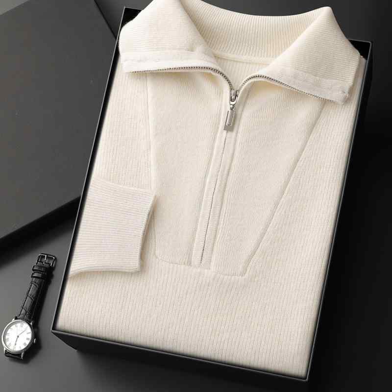 ニット メンズ 男性用 セーター タートルネック ウール 混紡 厚手 リブ編み ボーダー柄 カジュアル ビ..