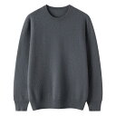 ニット・セーター メンズ 男性用 丸首 プルオーバー ゆったり 無地 秋冬 白 ホワイト ベージュ 紫 パープル 緑 グリーン グレー グレー ネイビー 紺 黒...