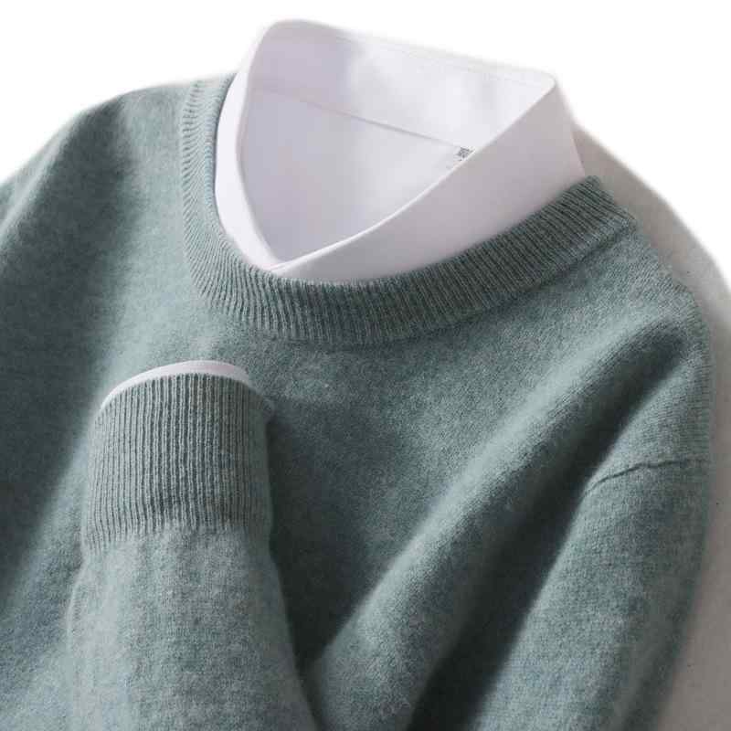 ニット メンズ 男性用 ウール セーター 丸首 プルオーバー 羊毛 混紡 トップス 普段使い 部屋着 リラッ..